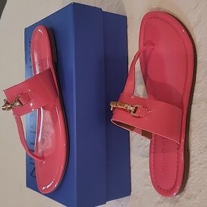 Vibrant  Sandals with Gold And Bamboo Accents